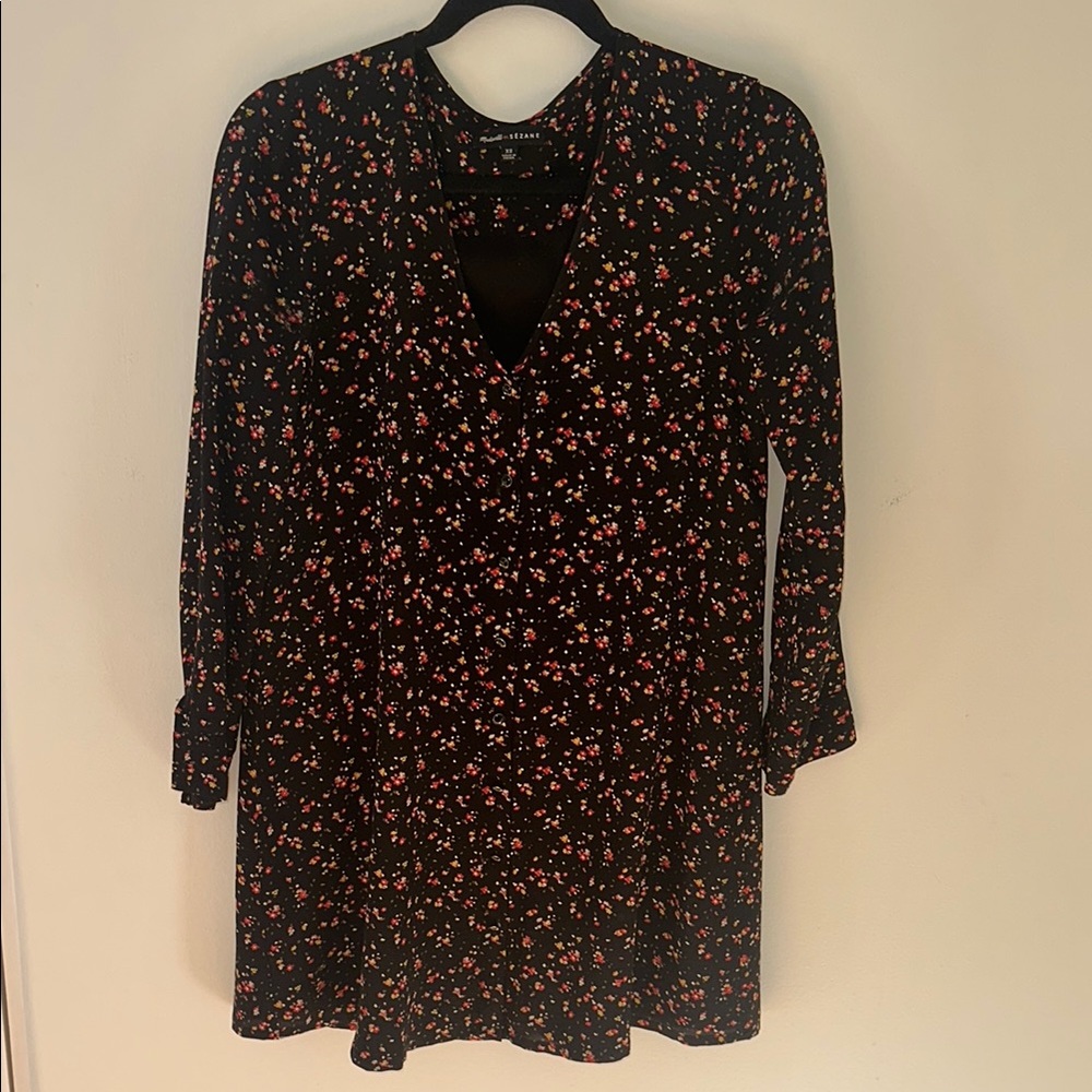 Sezane with Madewell Floral Black Dress - Mini